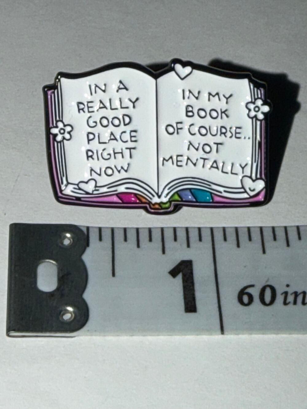 In a Really Good Place  Read Library Pin Brooch